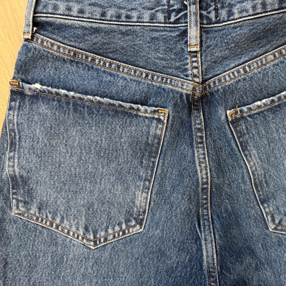 Agolde Straight Leg Jeans in Medium Blue - Picture 6 of 11